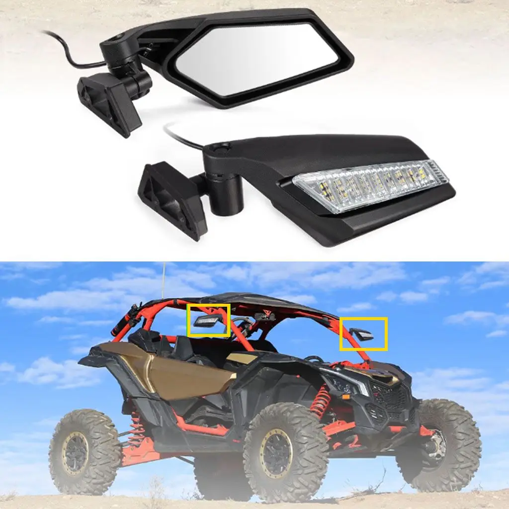 

UTV Accessories rearview mirror w/ LED turning light for Can-am Maverick X3 MAX X DS Turbo R Maverick Max 1000 Maverick X3