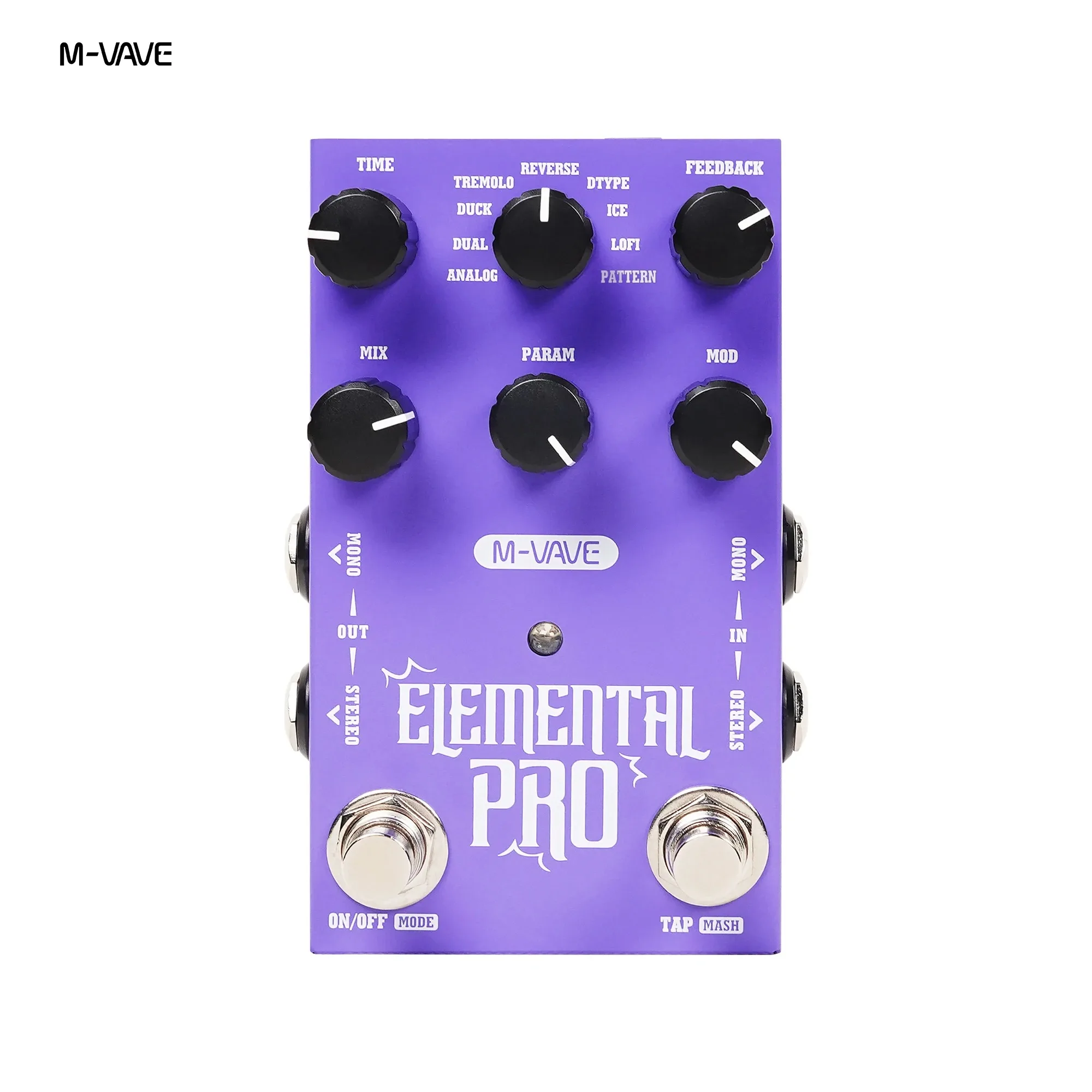 Фото Цифровая стерео-педаль для гитары M-VAVE GALAXIA Reverb с 9 эффектами задержки, 9 эффектами реверберации и педаль эффектов задержки ELEMENTAL PRO №4