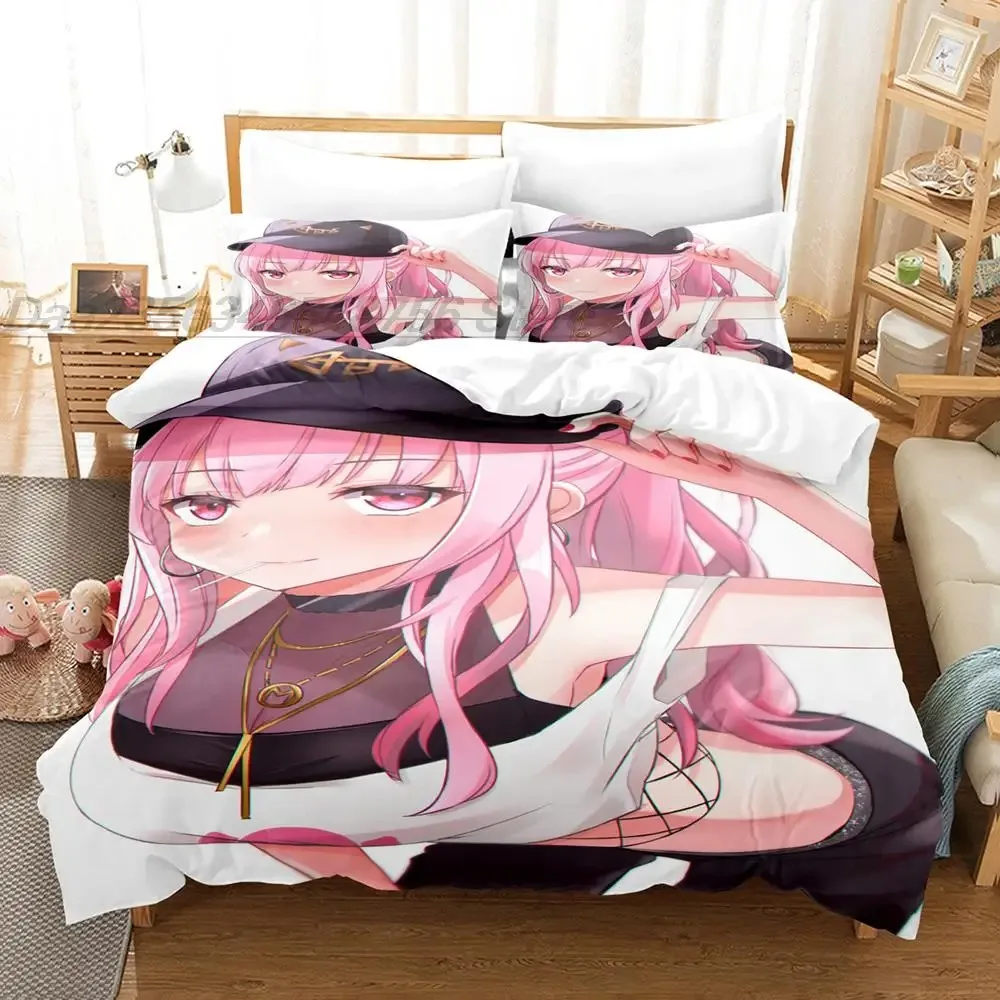 Комплект постельного белья с 3d принтом аниме Kawaii Girl Mori Calliope Single Twin Full Queen King Size