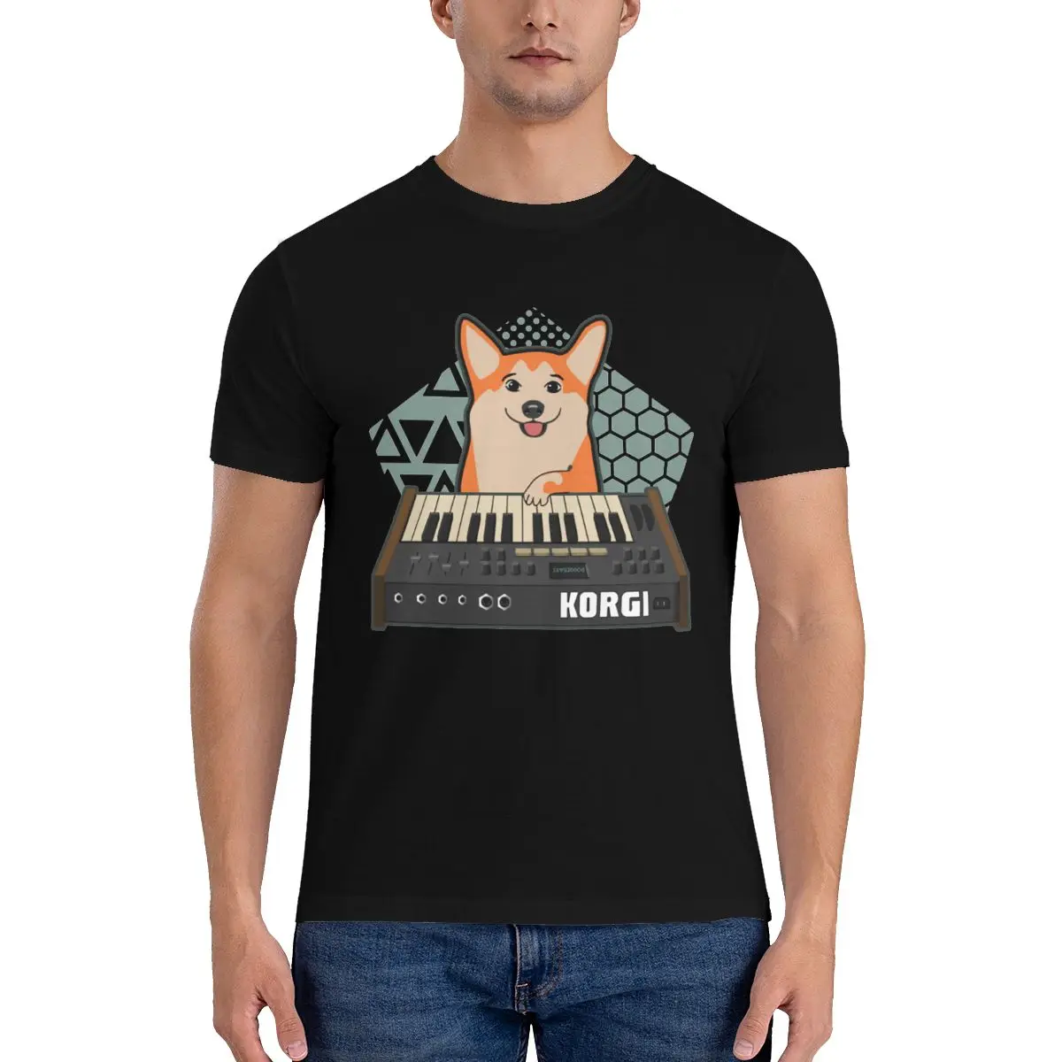 

Funny Synthesizer Fan KORGI Corgi Dog Lover T Shirt dog kawaii modular synthesizer music corgi Fashion T Shirts Short Sleeve