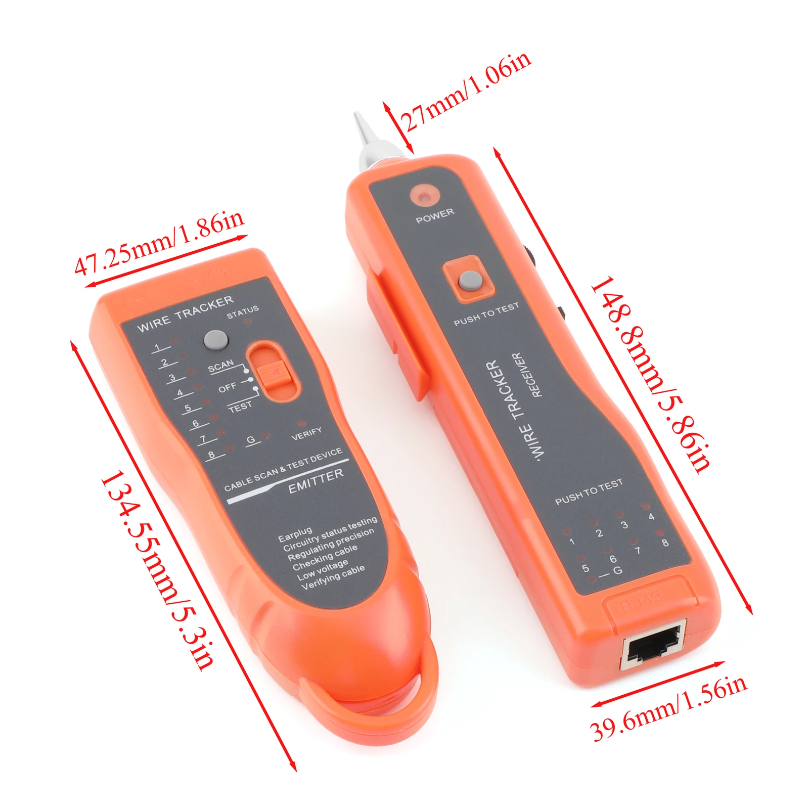 1 × LAN тестер сетевого кабеля искатель линии телефонной Tracer диагностический тон