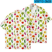cute vegetable men shirts print loungewear short sleeve t shirts 3xl 4xl thin summer new rayon coat home jacket