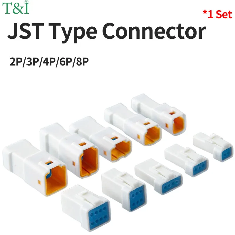 

1 Set JST Automotive Waterproof Harness 04T-JWPF-VSLE LED 03R JST-02T 02R 06T 08T B04B Light Strip Motorcycle Connector