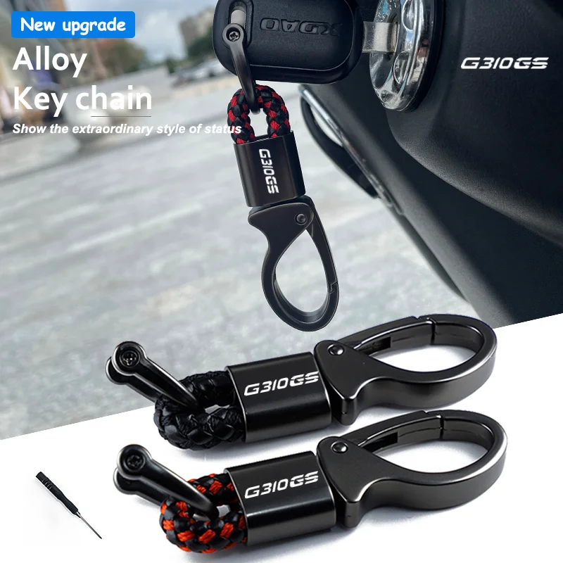 

For BMW G310GS G 310GS G 310 GS 2017-2021 Accessories Custom LOGO Motorcycle Braided Rope Keyring Metal Keychain