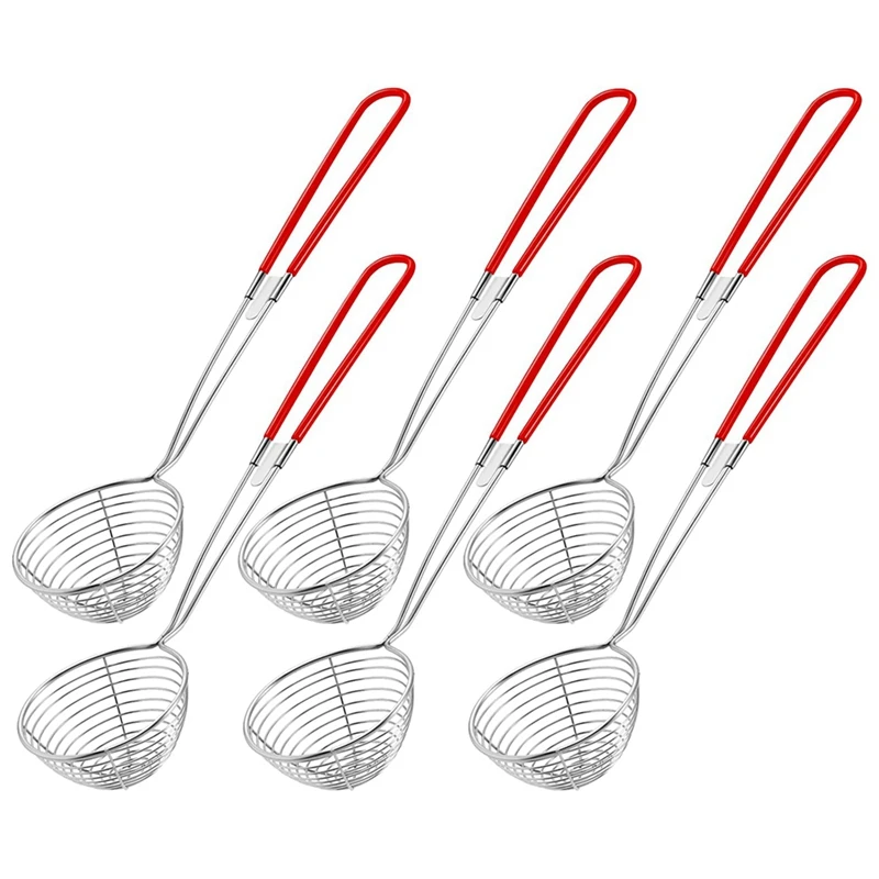 

Hot Pot Strainer Spoon Stainless Steel Hot Pot Strainer Spoon Mesh Separator Spoon With Handle Suitable For Home-6PCS