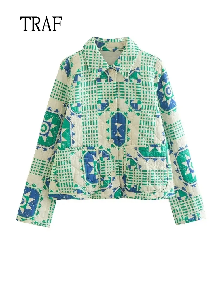 

Куртка женская с длинным рукавом и принтом, свободного покроя