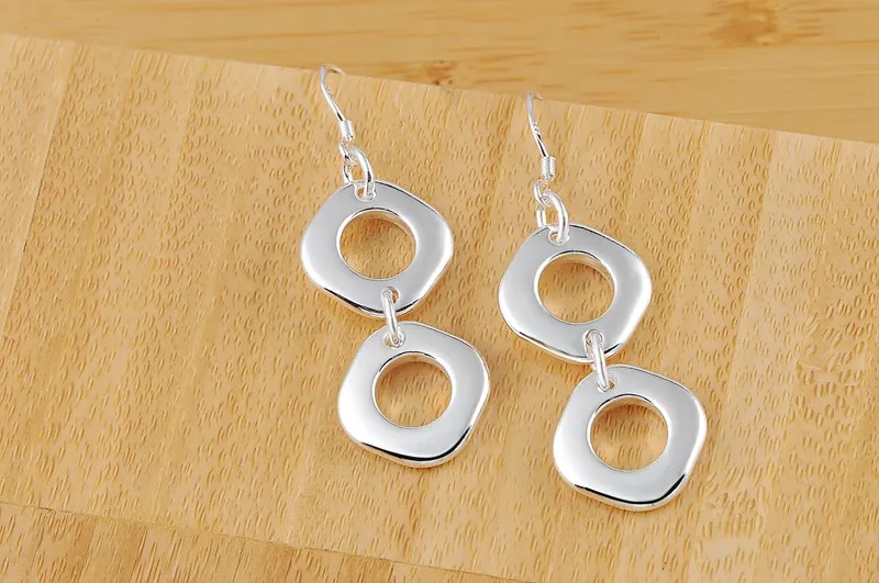 

High Quality Jewelry 925 Sterling Silver Earring Fashion Woman square earrings for women luxury Gifts