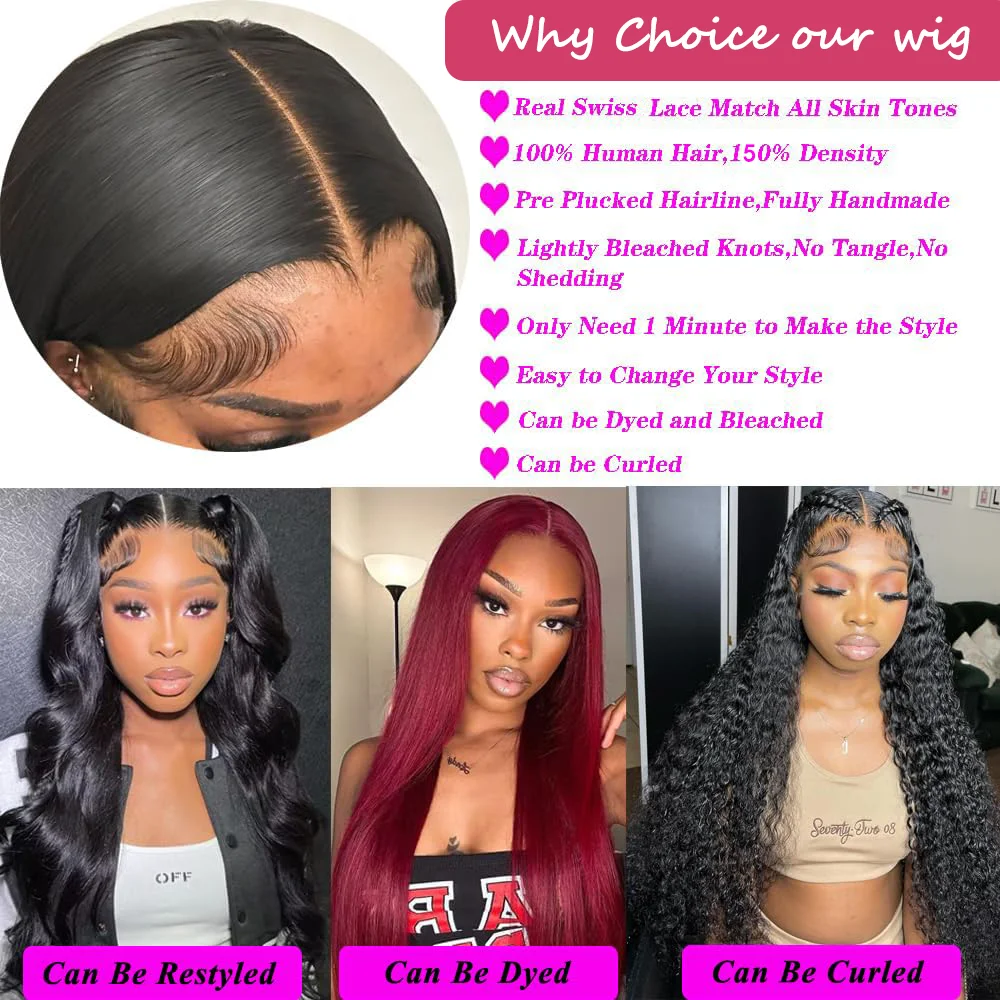 Прямой Передний Парик Шнурка Прозрачная Основа Человеческие Волосы 13x4