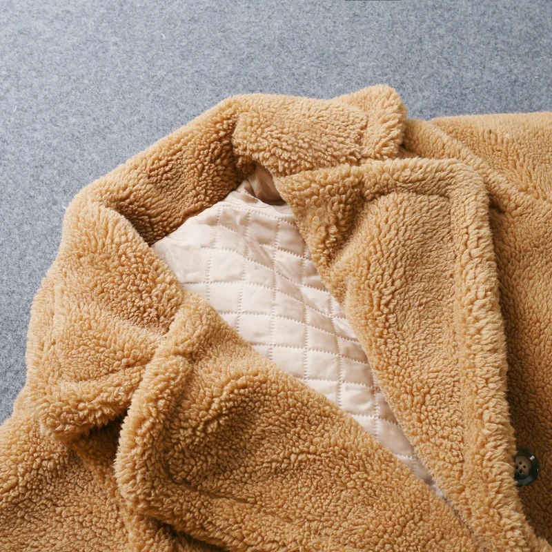 Oversized Teddy Coat Women Jacket  Autumn Winter Candy Color Long Thick Warm Padded Coats Ladies Lambswool Fur Coats