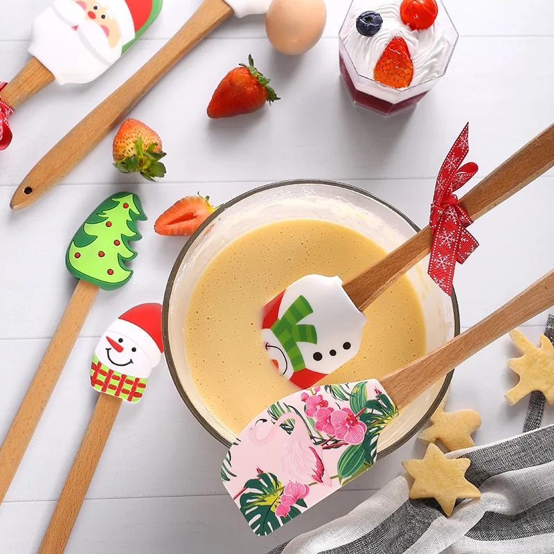 

Christmas Series Mini Silicone Spatula Creative Pattern Cake Cream Spatula Split Butter Spatula Cake Decor Kitchen Baking Tools