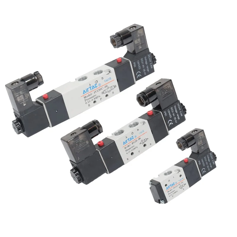 AirTac подлинный двухпозиционный пятиходовой электромагнитный клапан 4V210-08 4V220-08