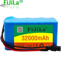 24v 7s4p 32000mah high power 32ah 18650 lithium battery pack bms 29 4v electric bicycle 2a charger
