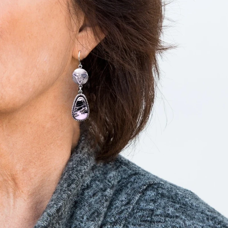 

Vintage Fashion Thai Silver Color White Earrings Water Drop Earrings for Women Girl Party Jewelry Gifts