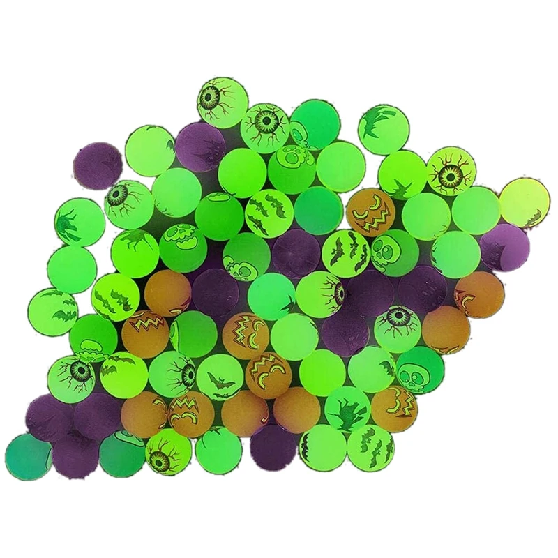 

Halloween Glow In The Dark Bouncing Balls, 72 PCS Small Bouncy Balls, Trick Or Treating Goodie Toys For Boys And Girls