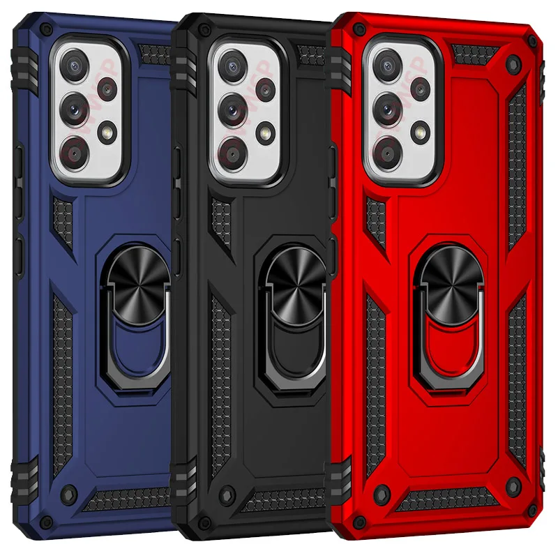 

Бронированный чехол-бампер с металлическим кольцом для Samsung Galaxy A52 A12 S22 S21 S20 Ultra S10 S9 S8 Plus A51 A52s A13 A53 A73 5G A21s A50, чехол