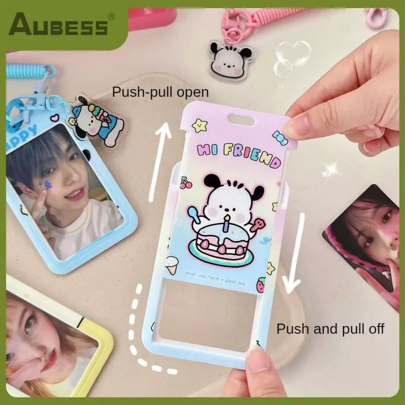 

Cartoon Protective Case Slide Design Storage Case Anti-fall And Not Fragile Clear Pattern Card Cover Cute Id Case