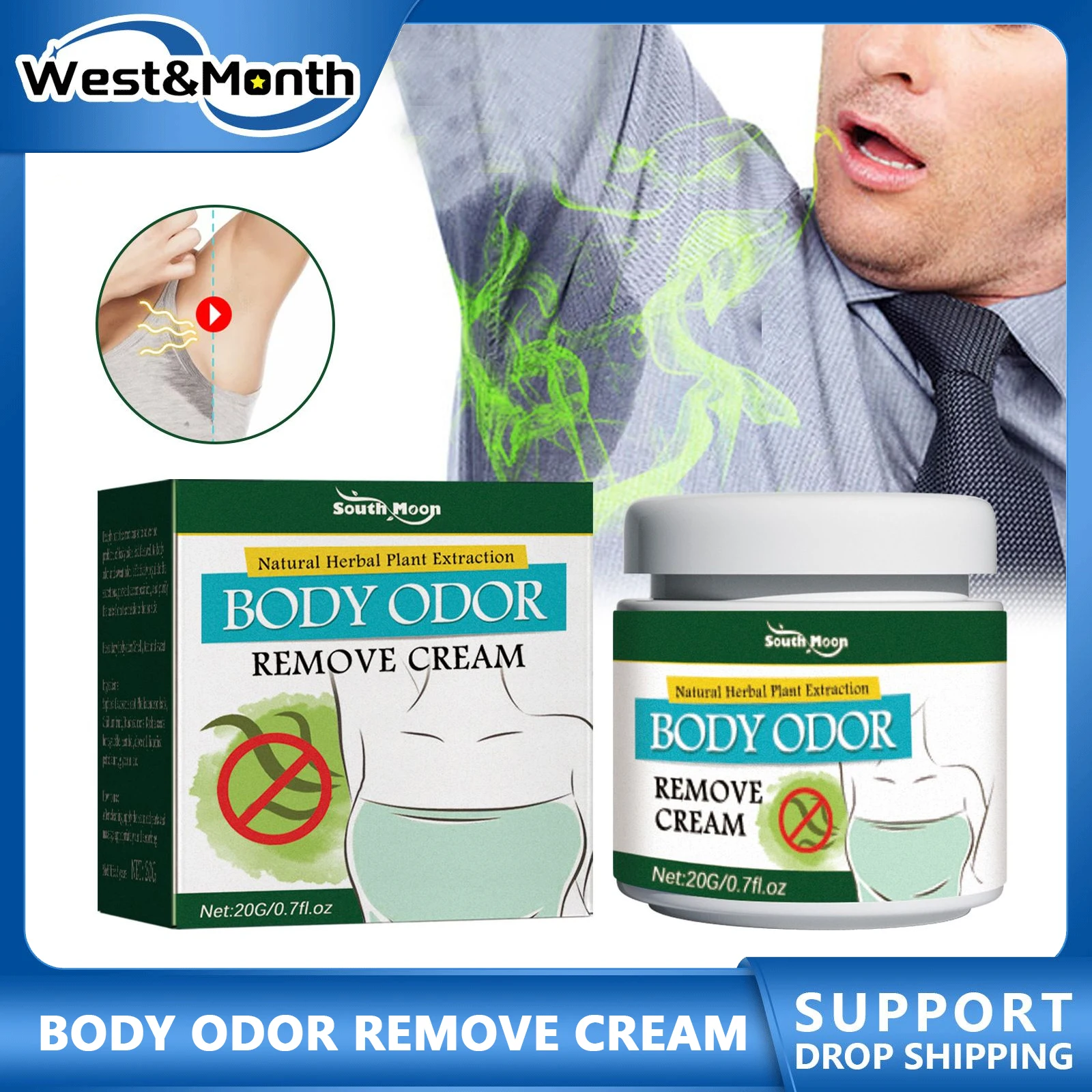 

Body Odor Remove Cream Underarm Bad Smell Sweating Removal Armpit Refreshing Deodorant Antiperspirant Cream Body Cleaning Care