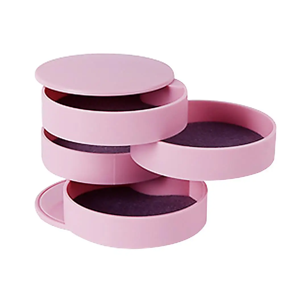 

Women Jewelry Storage Box New Design Fashion 4-Layer Rotatable Jewelry Accessory Storage Tray with Lid Birthday Gift for women