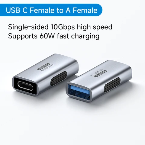 Hagibis USB C Female to USB Female Adapter USB 3.2 OTG Converter 60W Charging Extension Connector для iPhone Macbook Pro Laptops