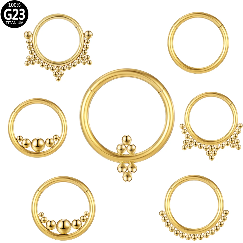 

Piercing Septum Earrings Tragus Cartilage Nose Ring Hinge Titanium Charming Clicker Clips G23 Segment Diaphragm Body Jewelry