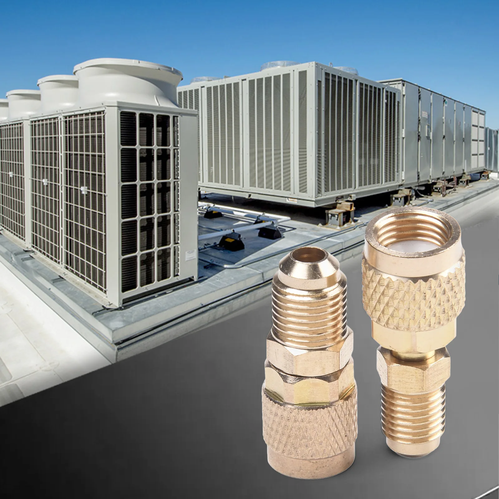 2 шт. R410a Адаптер для зарядки 5/16 SAE F Быстроразъемные соединения к 1/4 M Flare