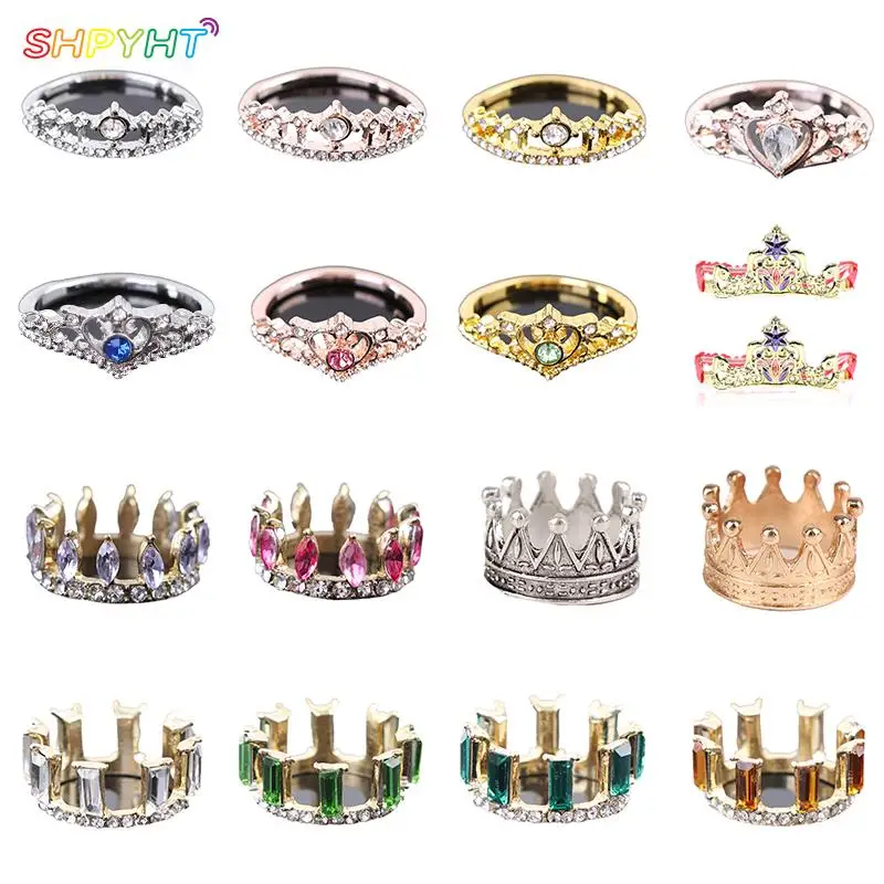 

1/2 шт. 1:12 Миниатюрный Кукольный домик, Золотая, серебряная, бронзовая Миниатюрная модель короны из сплава, игрушки, аксессуары для кукол