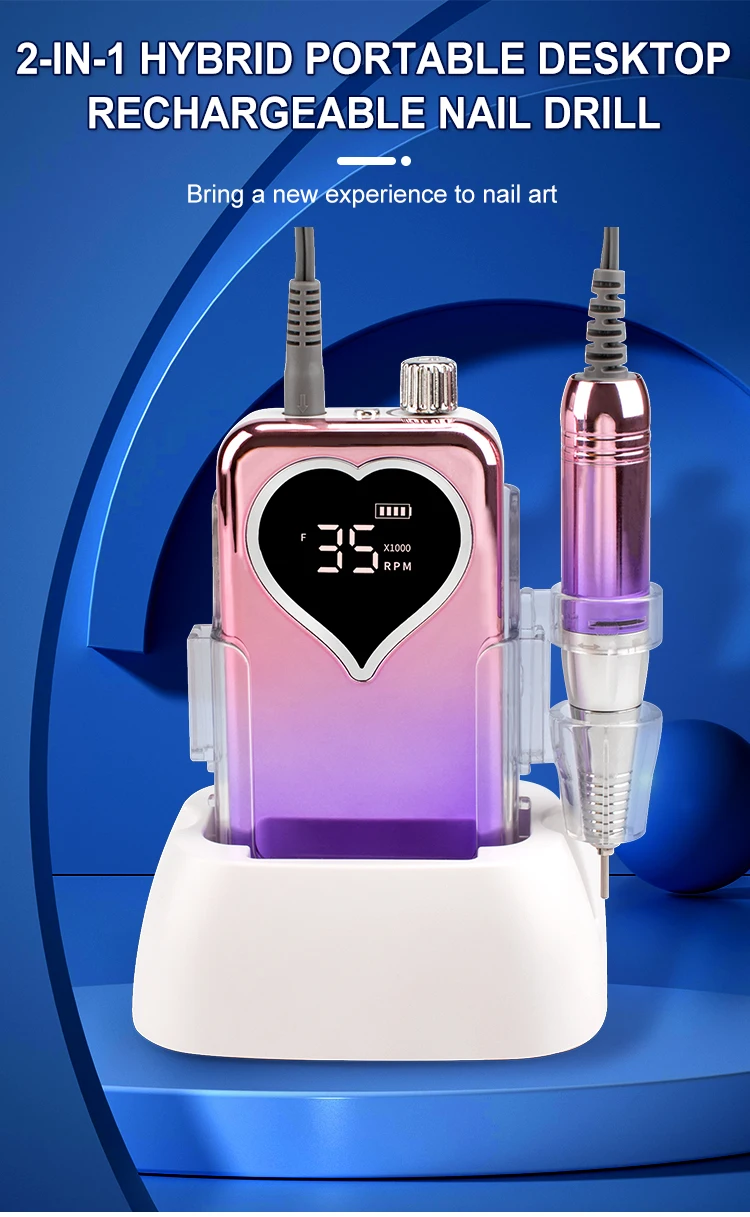 

Rechargeable Nail Machine Pedicure Manicure Portable Professional Electric File Cordless Drill Desktop Tools
