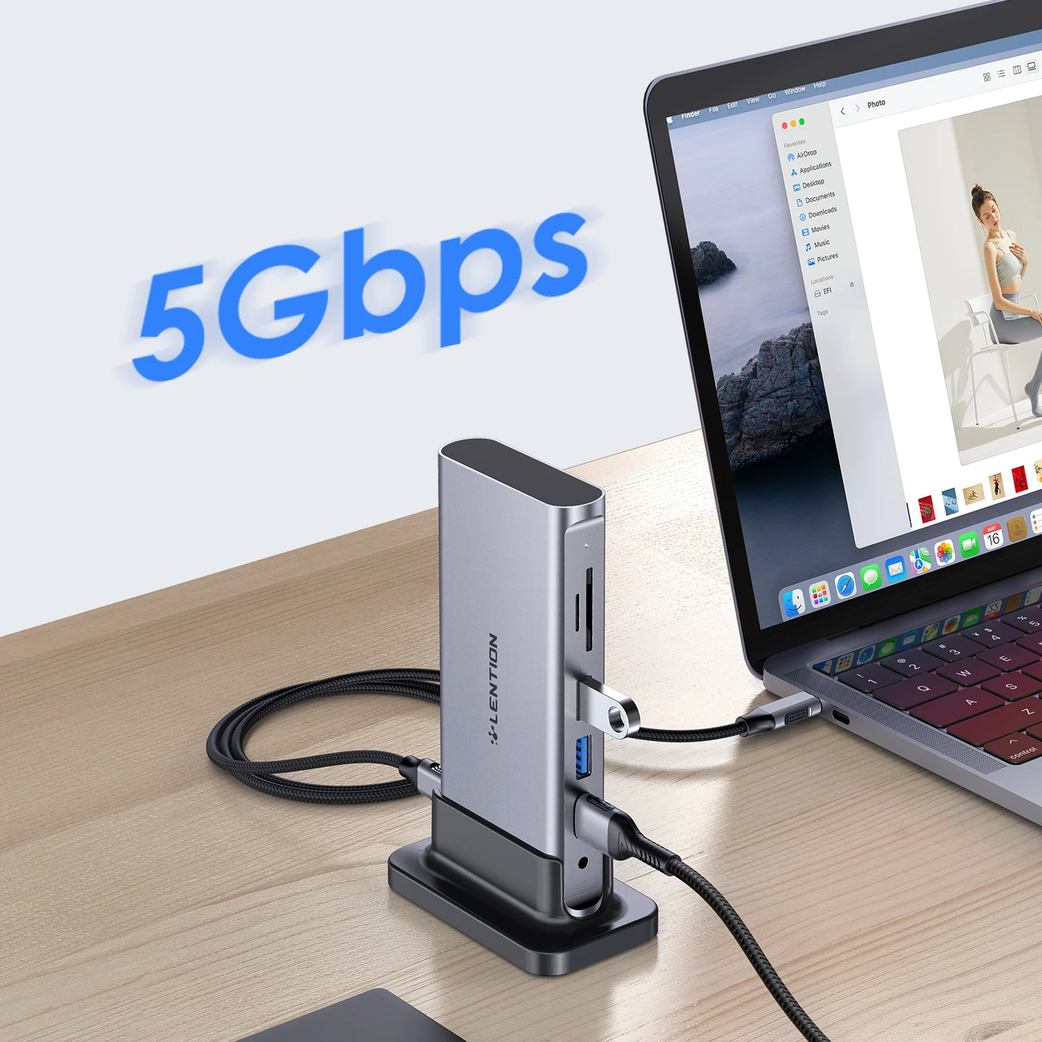 Док-станция Lention USB C HUB 4K HDMI 60 Гц PD VGA 3 0 2 док-станция TypeC для MacBook Pro Air M2 M1 - купить по