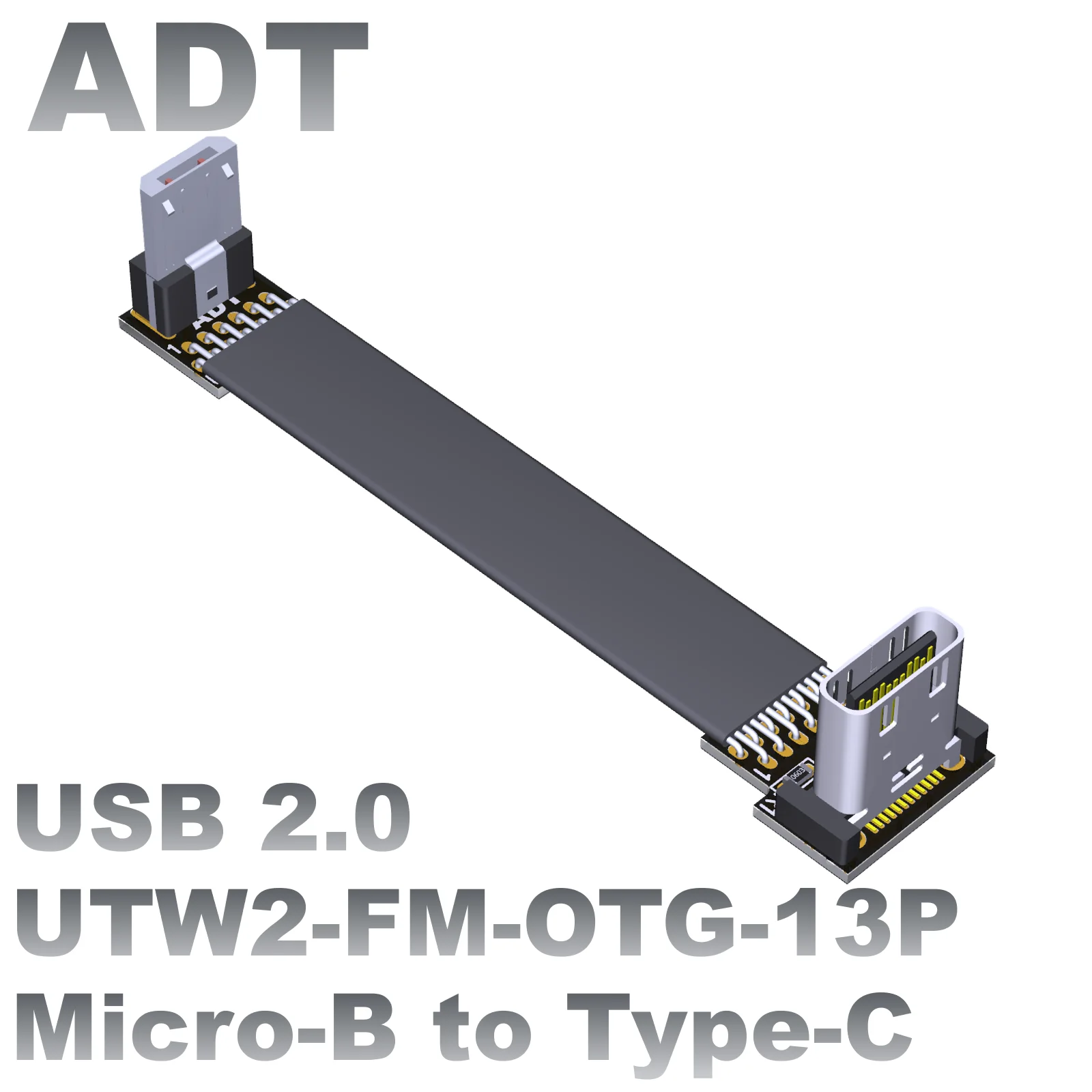 

USB2.0 штекер-гнездо, плоский, тонкий и короткий кабель Type-C штекер-micro-B двойной угол ADT прямые продажи с фабрики