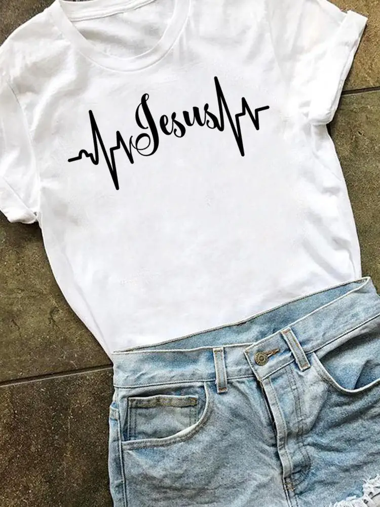 

Faith Cute Lovely Trend Short Sleeve Clothes Women Clothing Print T Shirt Fashion Graphic T-shirt Summer Kawaii Basic Tee Top