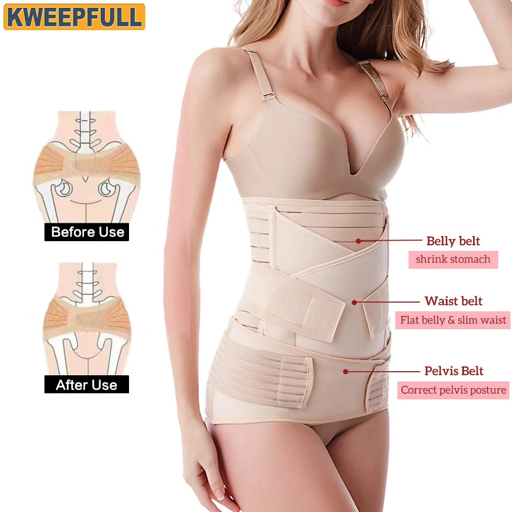 

3 In 1 Postpartum Belly Band Belt, Belly Abdomen Pelvis Postpartum Belt, Body Recovery Shapewear , Body Shaper Waist Trainer