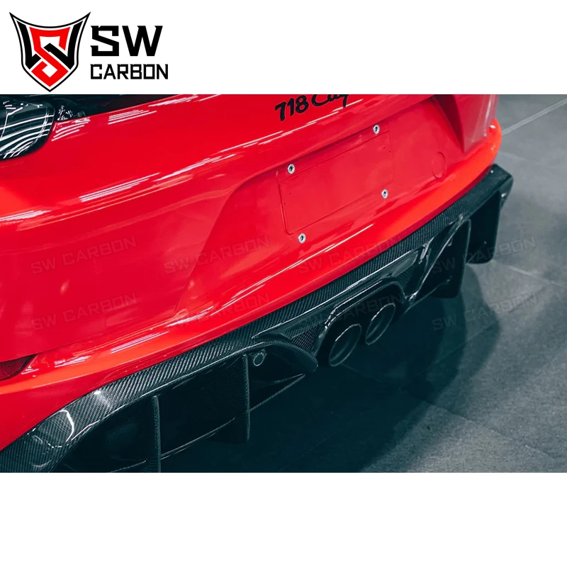 Задний диффузор высокого качества из углеродного волокна в стиле BK для Porsche Boxster
