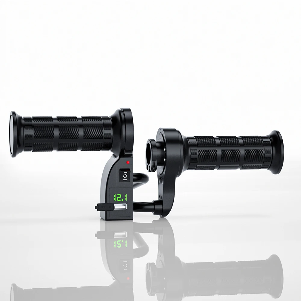 

Motorcycle Heating Grips 12V 22mm Adjustable With USB Charger Handlebar Electric Grip Hot Heated Grips Motorcross Cuffs Warmer