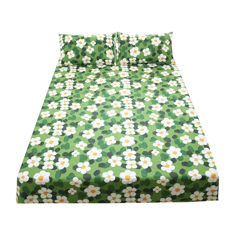 Gesanhua Fitted Bed Sheet Single Cartoon Cotton Non-Slip .2 M.5 M O.8 Quilt Cover Pillowcase Matching