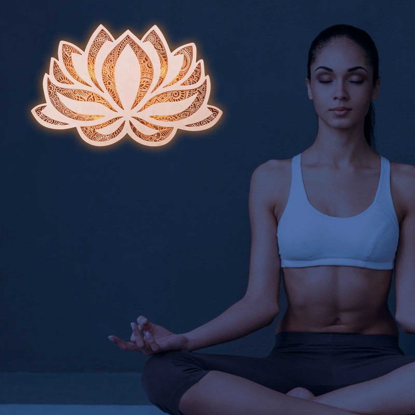 

Mandala Lotus Yoga Flower Yoga Mandala Decorative Room Art Home Light Room Night Hanging Ornaments Wall Room Decor Decoration
