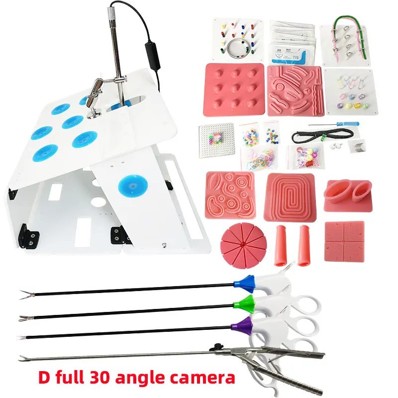 

Лапароскопический симулятор для абдоминальной хирургии, тренировочная коробка, симуляция лапароскопии с HD-камерой 30 + 0 градусов и множеством модулей