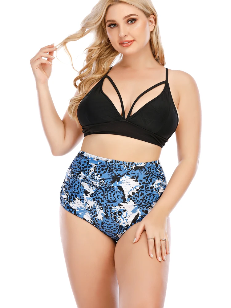 

Vintage Print Bikinis High Waist Two Piece Swimsuits Women Bathing Suits Swimwear 2022 New