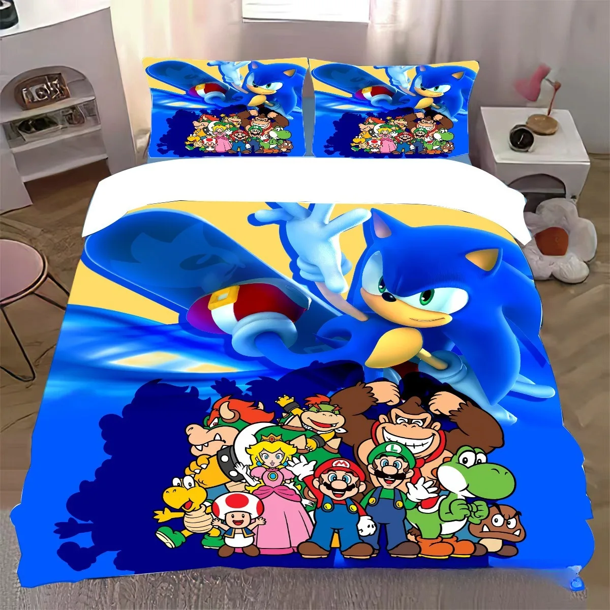 Пододеяльник в стиле аниме комплект постельного белья Super M-Mario детское мягкое