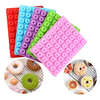 48 cavity mini donuts round shaped dessert silicone mold chocolate biscuit cake doughnut moulds for kitchen ice block candy make