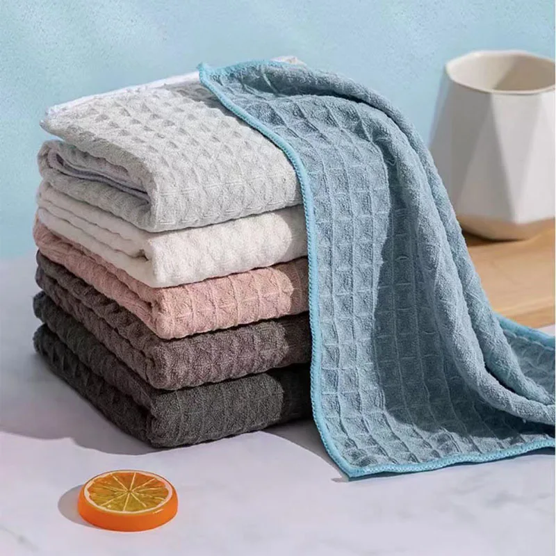 

5/10PCS Absorbent Dish Towels Fish Scale Towel Reusable Cloth Anti-Grease Wiping Rags Tableware Wipe Household Cleaning Cloth