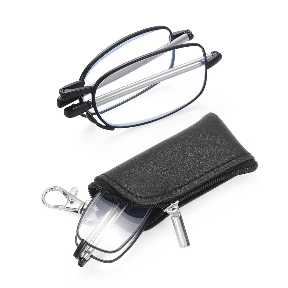 

B88205 Portable Mini Reading Glasses Blue Light Blocking Presbyopia Eyeglasses for Women Men Anti Eyestrain Folding Glasses
