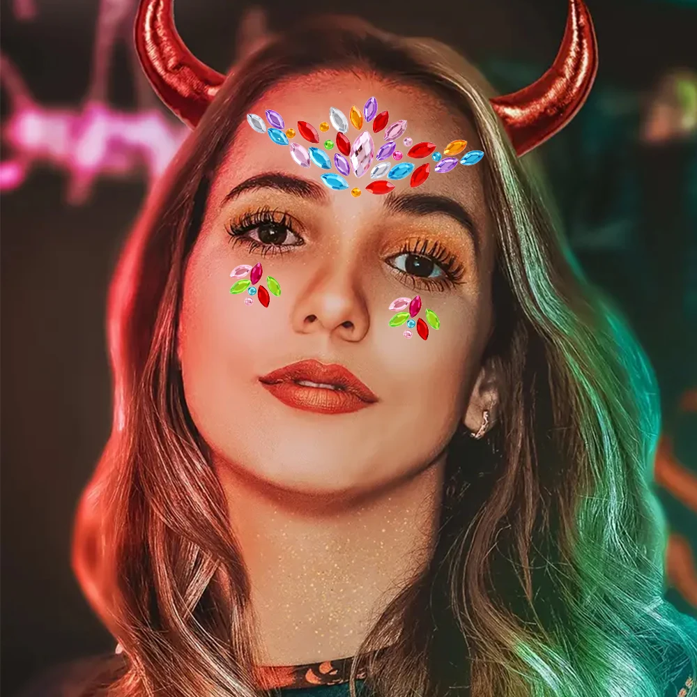 1 шт. блестящие красочные бриллианты наклейки с драгоценными камнями для лица