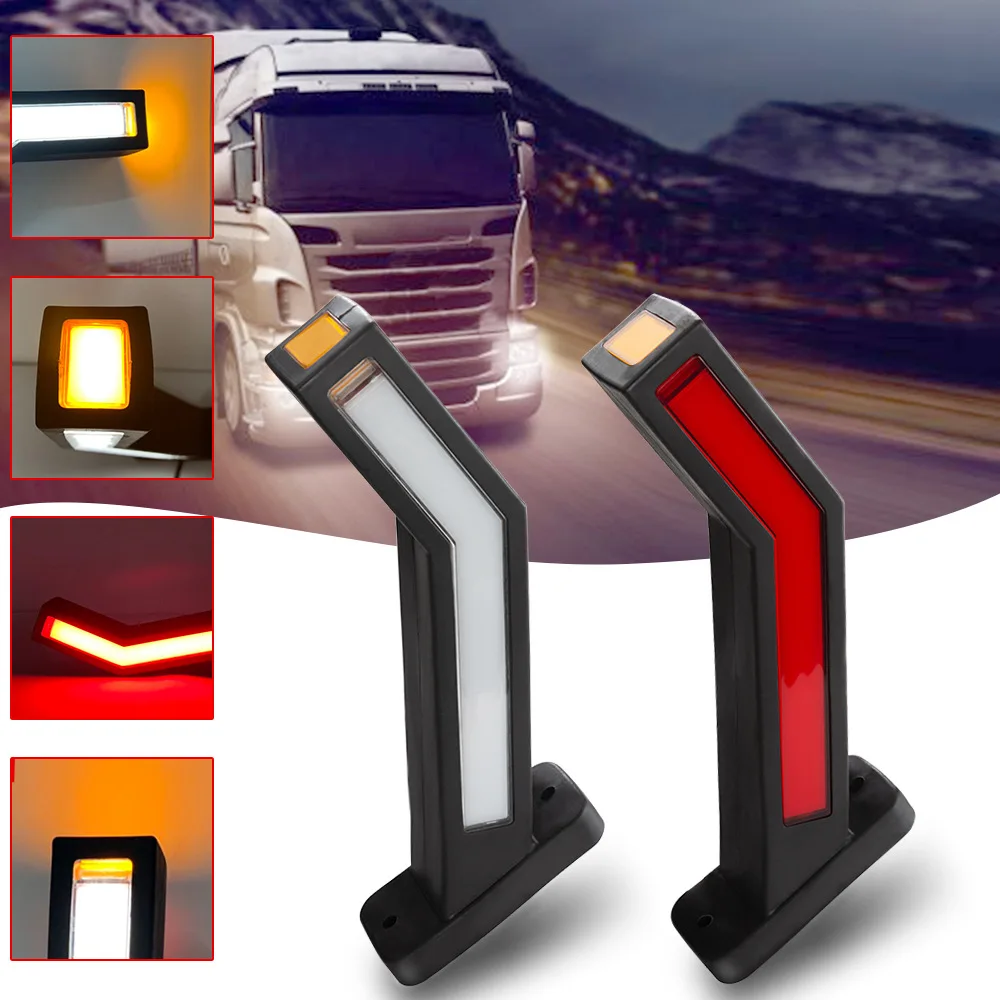 

2Pcs Marker Light Dynamic Turn Signal Trailer LED Side Indicator Car Van Outline Marker Lighting Truck Brake Stop Signal Lamp