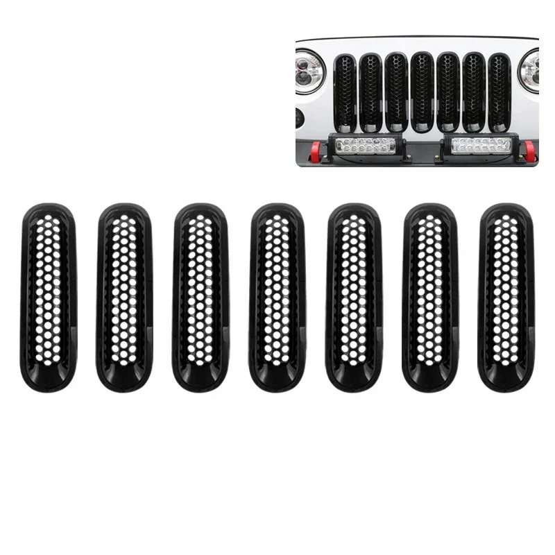 7 шт. гоночные решетки переднего бампера автомобиля для Jeep JK Wrangler 2007-2017 запасные