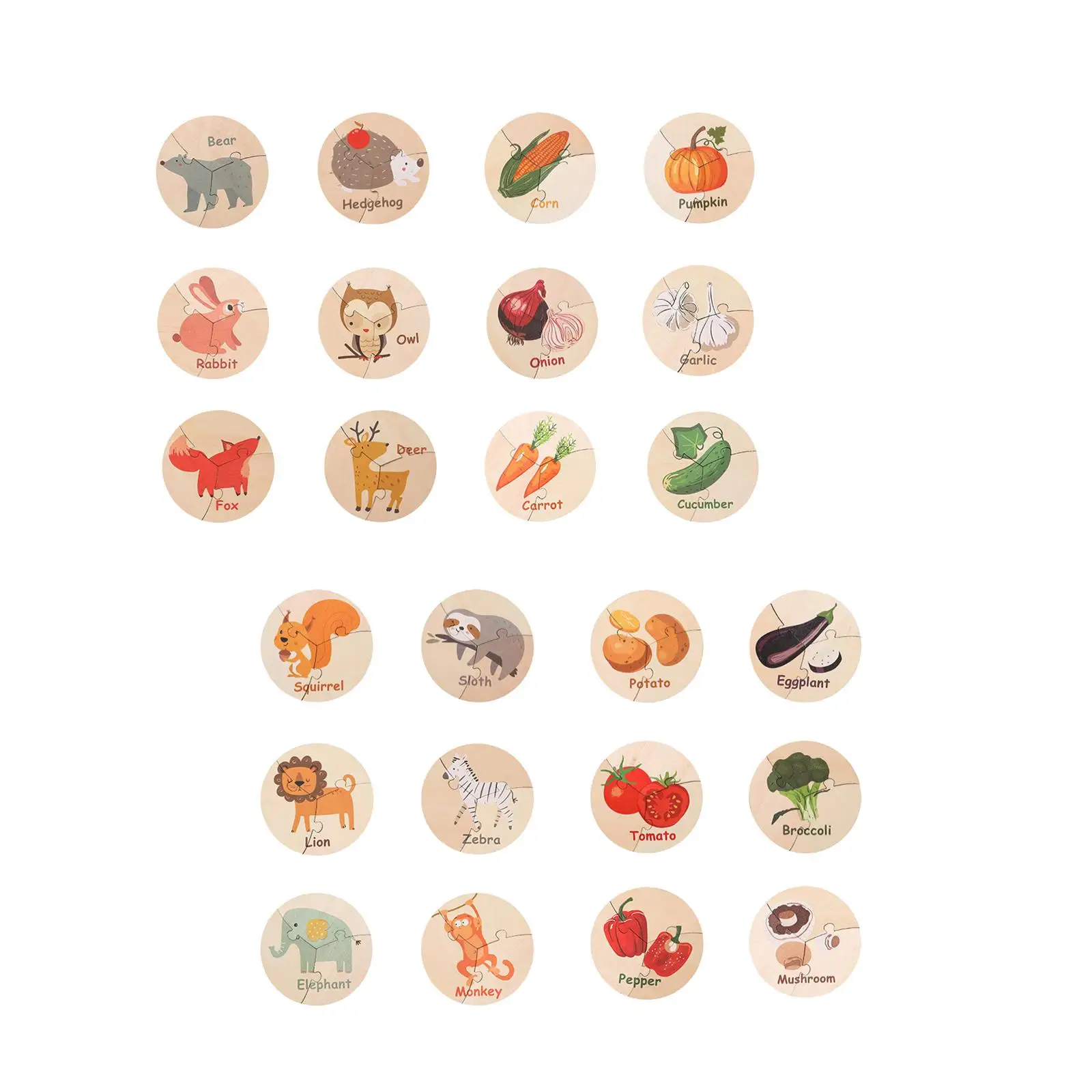 

6 Pieces Toddler Puzzles Circular Puzzle Montessori for Kids Ages 2-4