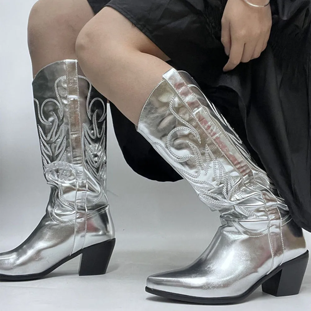 Cowgirl Women Western Boots 2022 Brand New Fashion Cool Cowboy Women Knee-high Boots Great Quality Comfy Women Shoes