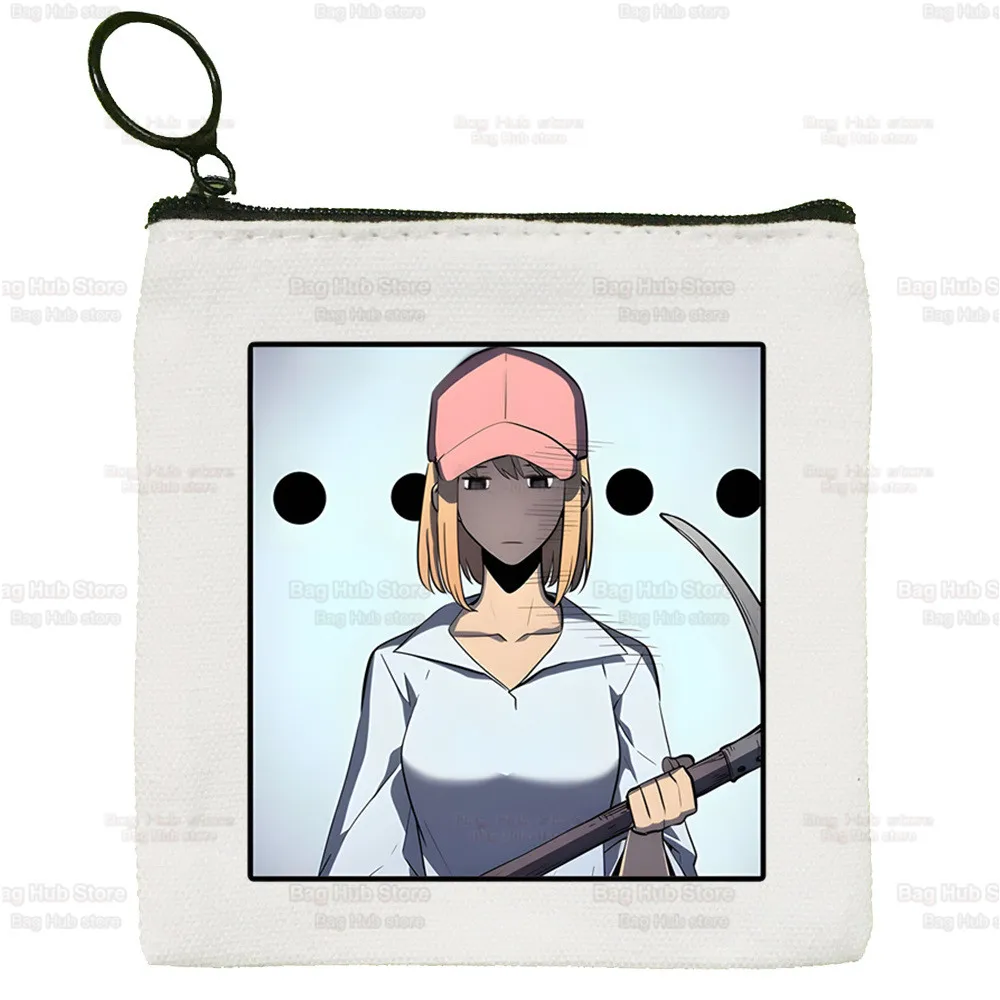 Solo Leveling Harajuku Manga Arise Canvas Coin Purse Custom Logo Storage Pouch Canvas Bag Coin Bag Key Coin Purse
