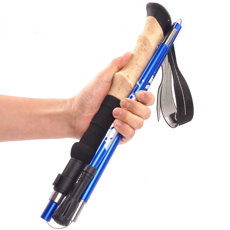 

Collapsible Walking Sticks Ultralight Trekking Pole Hiking Travel Anti Shock Alpinism Pole Telescopic Pole Outdoor Crutche