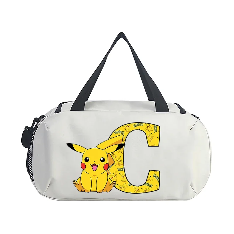 Pokemon Pikachu Cartoon Letter Travel Bag Luggage Bags Anime Outdoor Camping High Capacity Backpack Oxford Cloth Gym Gifts