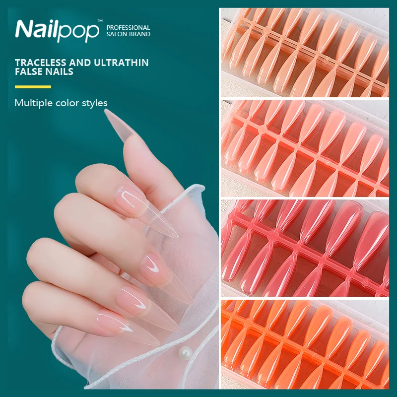 Nailpop-uñas postizas reutilizables, accesorios de manicura, De Colores acrílicos, suaves, 120 piezas